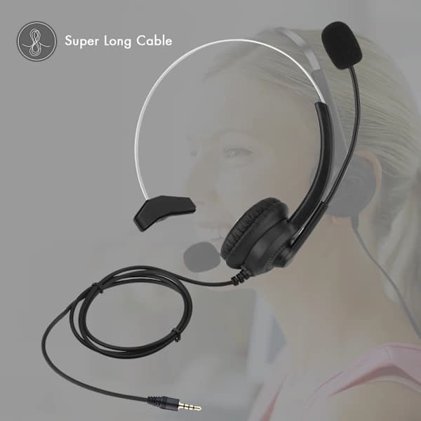 Brusreducerande Call Center-headset med 3,5 mm-uttag