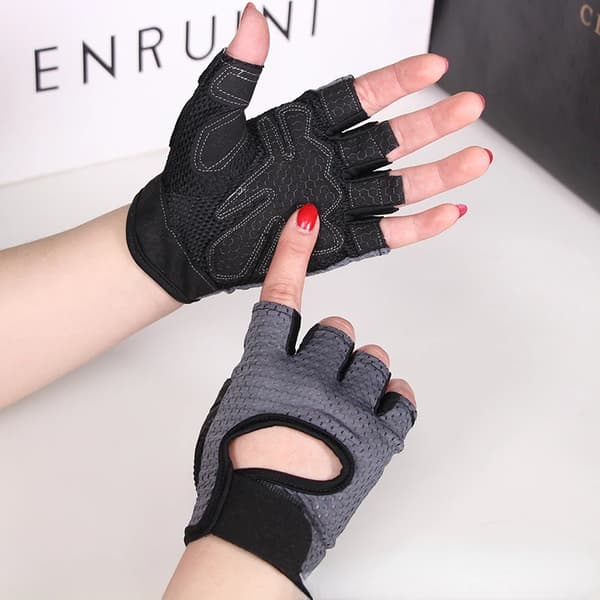 Tyngdlyftningshandskar, unisex gymhandskar, vanlig rosa, storlek M