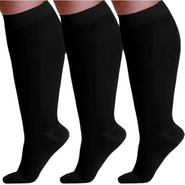 Tåbeskyttere Kompresjonsstrømper i store størrelser Elastiske sokker Svart 4XL