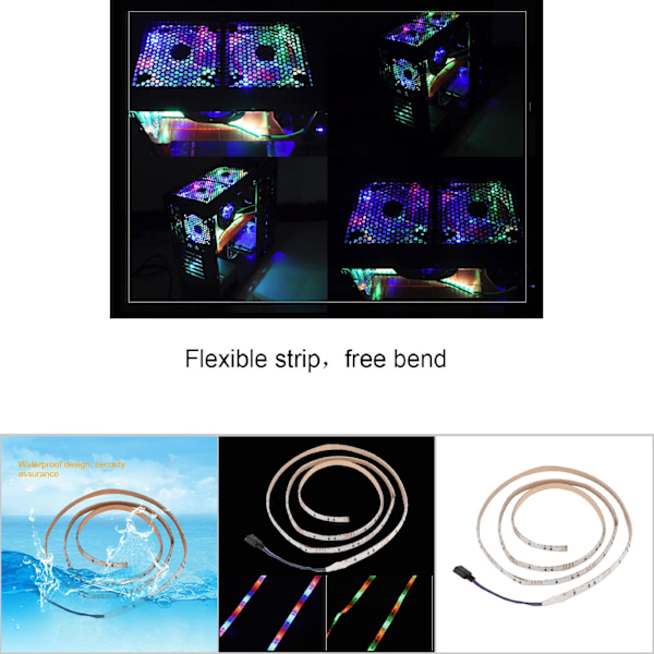 Vattentät USB RGB LED-listbelysning bakgrundsbelysning för dator-TV (1 m)