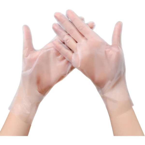 TPE-handskar, BPA-fria, latexfria, puderfria, stark adsorption, vattentäta, halkfria, perfekta för mathantering, djurvård (200 stycken)