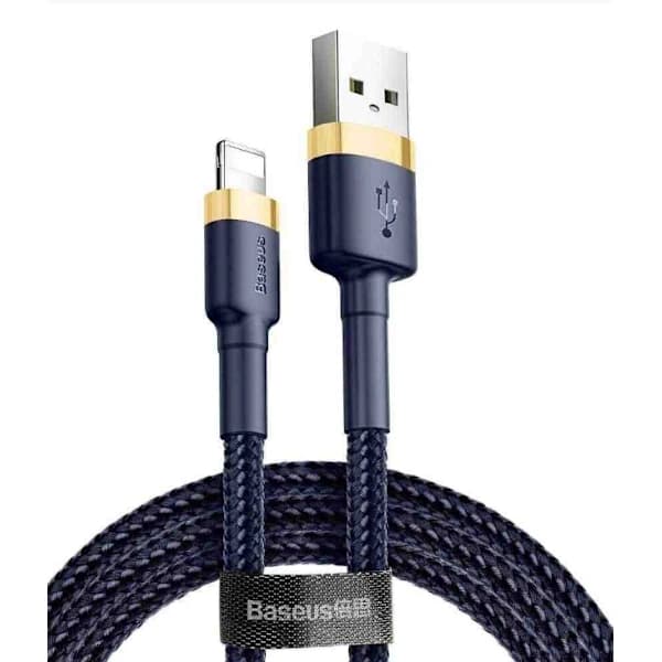 2 stk 2 m Baseus-kabel iPhone blå med gull
