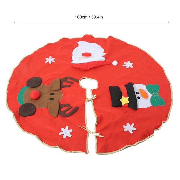 100cm Juletre Skjørt Broderi Juleteppe for Hjemmet Juledekorasjon
