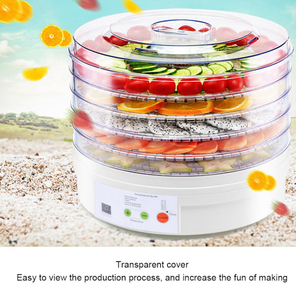 33cm 5 Lag Intelligent Styret Grøntsags- og Frugtdehydrator Tørremaskine UK Stik 220-240V