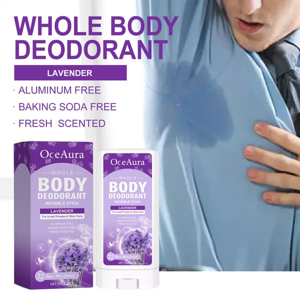 Lavendel kropsdeodorantstift: frisk duft, antiperspirant, deodorant, fjerner lugt under armene.