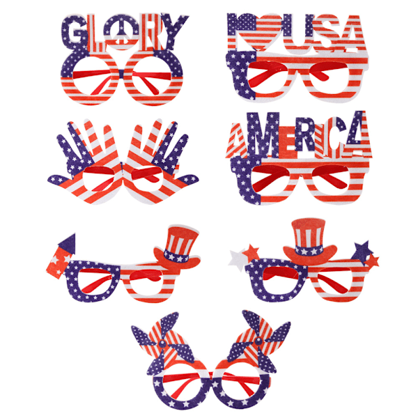 Tillbehör för fjärde juli, stilfulla patriotiska glasögon perfekta för självständighetsdagsfiranden, högkvalitativt material och unik design garanterar