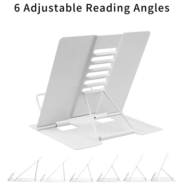 Skrivebordsbokholder Laptop/iPad/kokebok/musikk/dokumentstativ Stativholder Lesestativ med 6 justerbare posisjoner Multifunksjonell sammenleggbar lesestativ