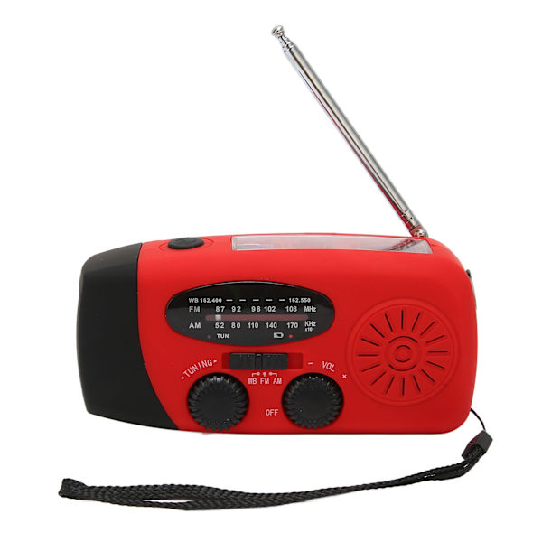 Håndsveivradio AM/FM NOAA 3 lademetoder 1200mAh Powerbank Nødradio med LED-lommelykt for fotturer