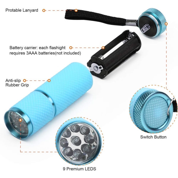 LED Mini Lommelygter, Super Lys Lommelygte med Lanyard til Børn