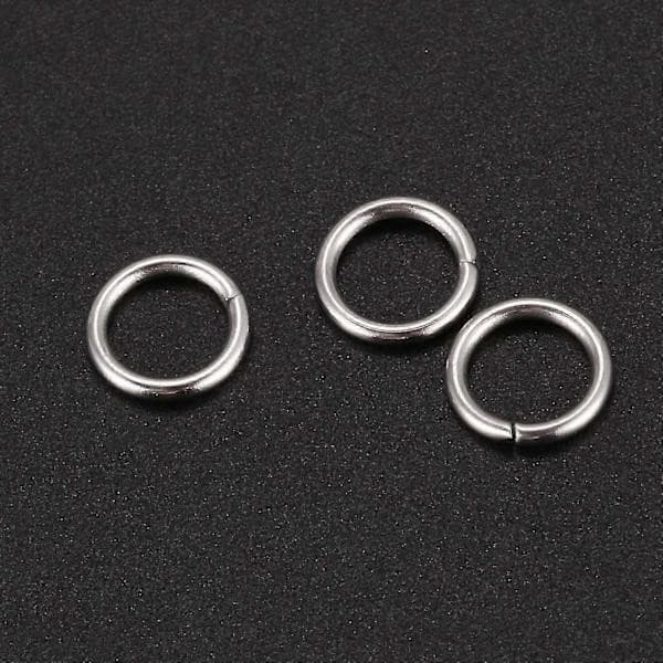 500 åbne springringe i rustfrit stål, 7 mm diameter