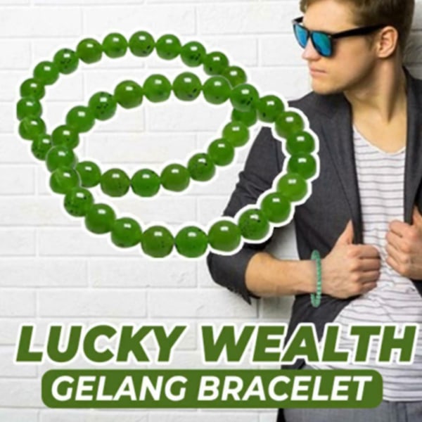 2 st 8mm gröna Lucky Wealth Armband Feng Shui Lucky Charm