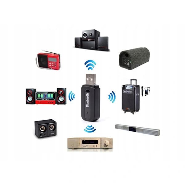 Bluetooth lydmottaker / Lydmottaker adapter aux/USB-kontakt Svart