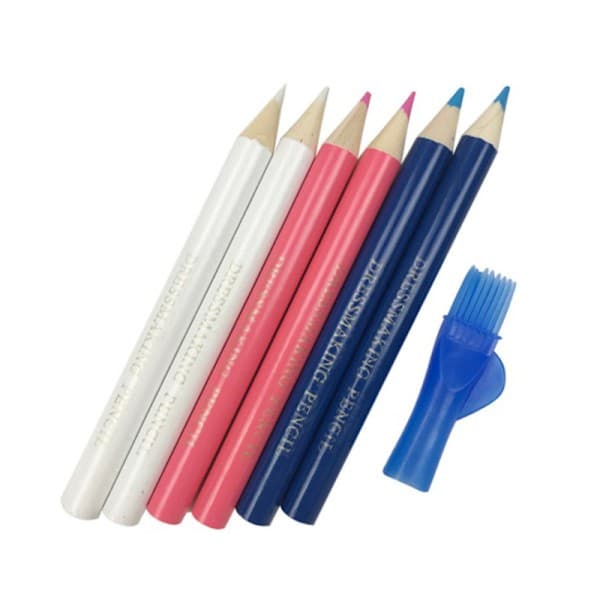 3-pack skräddarkrita och pennor med borste, lämplig för DIY-modedesigners.