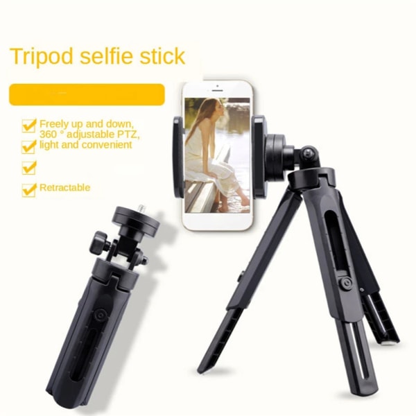 Mini Tripod Telefonholder Universell Mobil Live Stativ Selfie Teleskopisk Sammenleggbar Skrivebordsstativ for Kamera Telefon