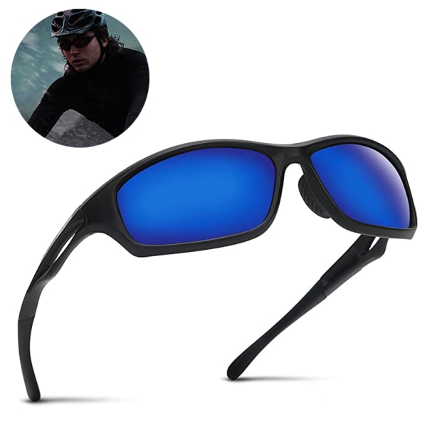 Polariserade sportsolglasögon okrossbar båge för män och kvinnor Sand Black Anti Blu ray