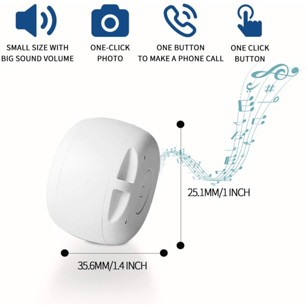 Bärbar mini Bluetooth högtalare, förbättrad bas och högupplöst ljud (svart) White