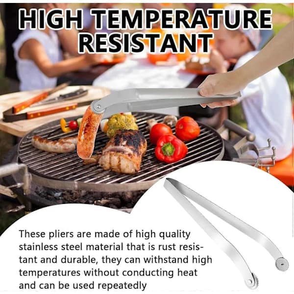 2 stk. pølsevendere til grill, pølsevendere i rustfritt stål, lange ..