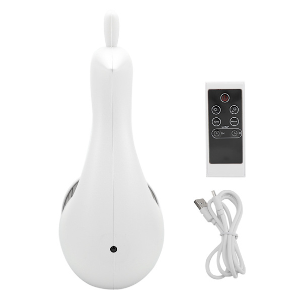 LED Påfugl Form Projektionslampe Hjemmeindretning USB Fjernbetjening (Hvid)