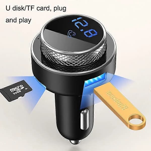 16 Bil Bluetooth MP3-spiller FM-sender QC3.0 Hurtiglading Billader