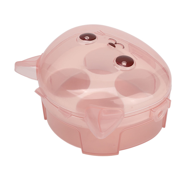 3 stk. 4-rums Makeup Svampeholder Katteformet Støvsikkert Transparent Skønhedssvampebeholder Holder