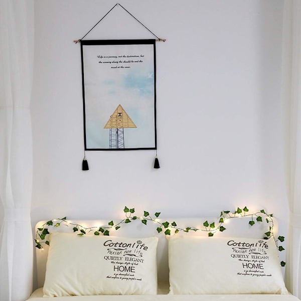 Ljusslinga med löv, LED-murgröna blommor