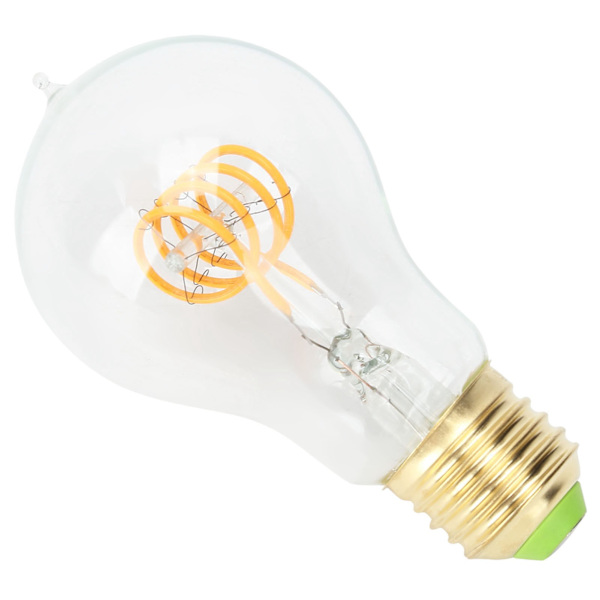 A60 Dimbar LED-glödlampa med antik glödtråd för retrodekoration i kaféer, 110 V, E27-sockel, 4 W, varmt ljus, transparent