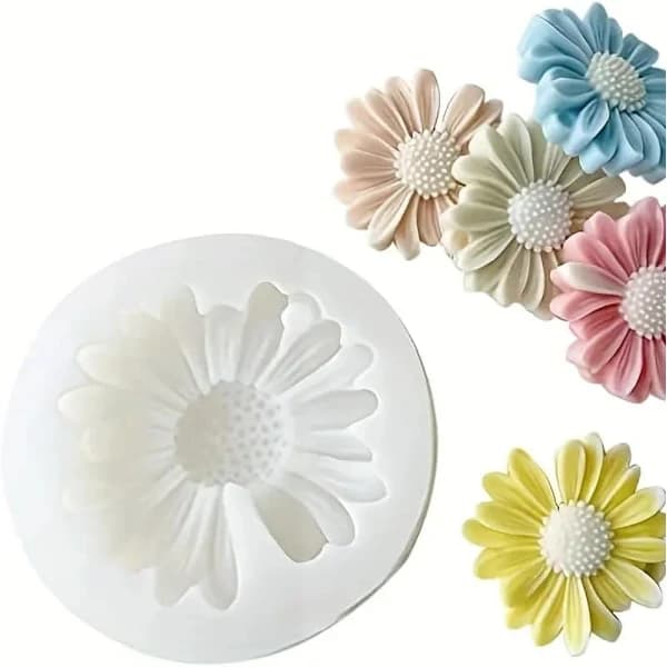 pc Daisy Form för Harts Ljus Blomsterdekoration DIY, Vit