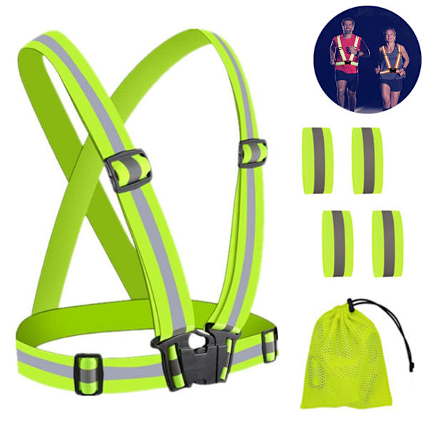 Reflekterande utrustning med reflexband för löpning, jogging, promenader och cykling