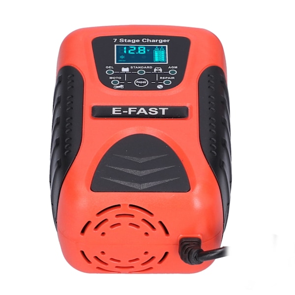12V 7A Automatisk Bilbatterioplader 7‑Trin til Plæneklipper Motorcykel SUV Båd EU Stik 100‑240V