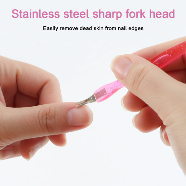 10 st Nagelbandstrimmer,Praktiska Nail Art -verktyg Pedikyr Nagelbandsborttagningsverktyg Död hud Förhårdnader borttagning gaffel Nagelbandsskärare Pink