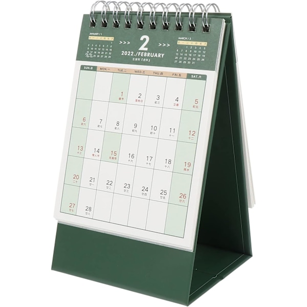 Bärbar Mini Bordskalender, Hållbar Tjockt Papper Stående Blädderkalender för Effektiv Planering, Enfärgad 10x7,5x6 cm