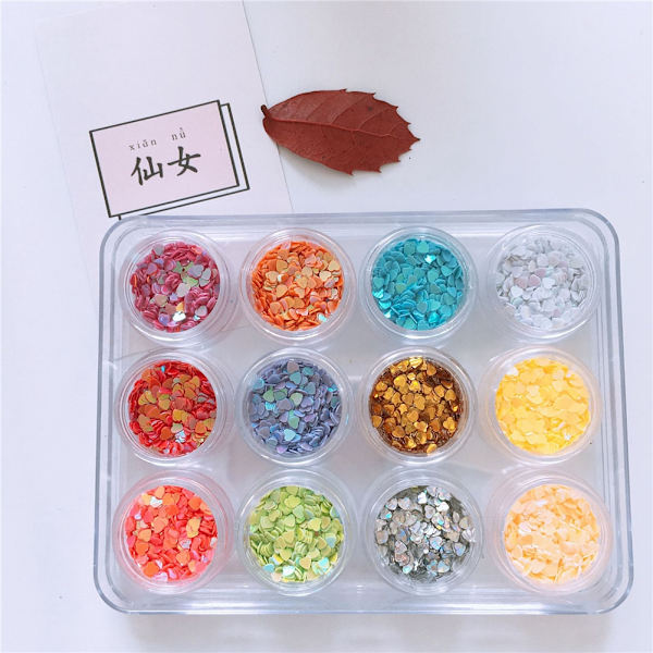 Nageldekorationer Glitter Hjärta Form Sekvenser DIY Manikyr 1#