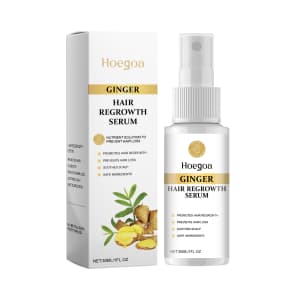 Håressensspray för volymgivande, utslätande och glänsande hår; ingefärshår- och hårbottenvårdsspray.