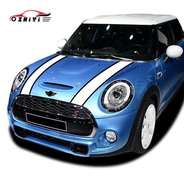 Grå-sort - Bilhjelm-dekal, hjelm-dekal til Mini Cooper S, JCW, R55, R56