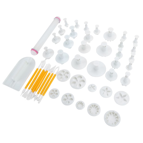 46PCS/Set Stekesett Fondant Kake Kjeks Plastform Jul Mugg Kjøkken Stekeutstyr