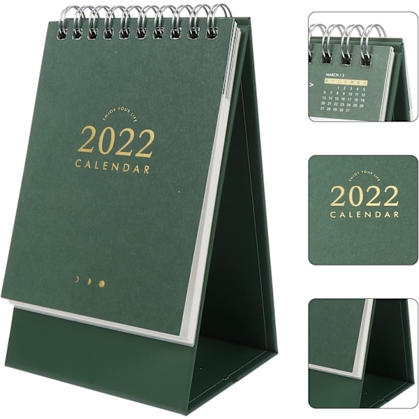 Bärbar Mini Bordskalender, Hållbar Tjockt Papper Stående Blädderkalender för Effektiv Planering, Enfärgad 10x7,5x6 cm