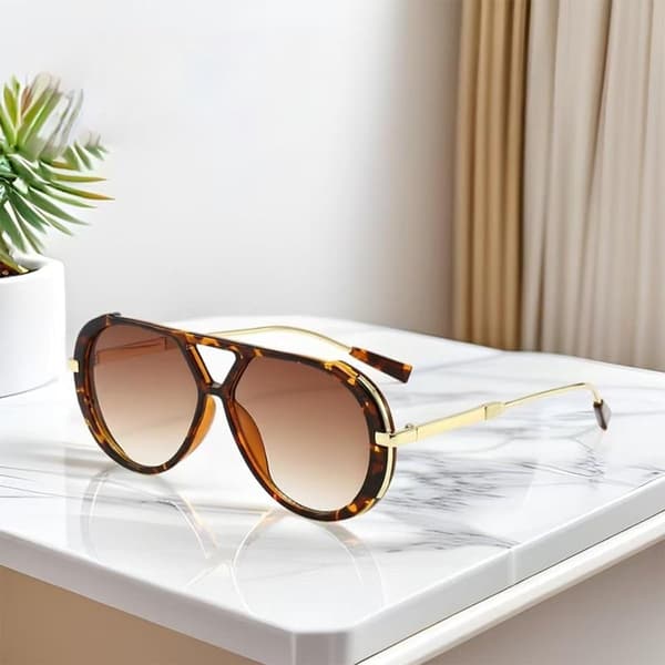 2025 Nyeste Jack Hafford Panther Aviator Solbriller, Unisex, Oversized Aviator Solbriller, Retro Grøn