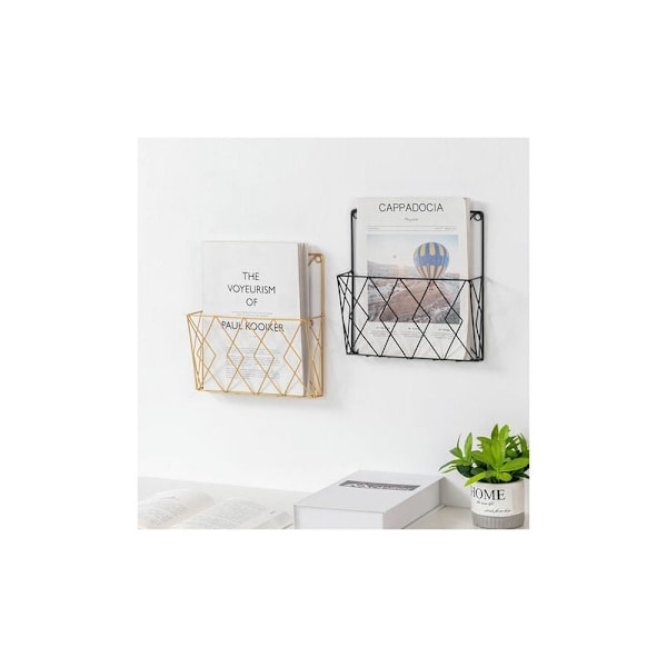 Stilren väggmonterad filhållare, hängande väggfilhållare med hållbar metallstruktur, olika arrangemangsdesigner för funktionell &
