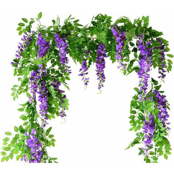 Kunstige Wisteria Vinstokke, Kunstige Silkeblomster Hængende Kunstig Vinstok Planteguirlander Have Udendørs Væg Grønt Jungle Fest Bryllupsbue
