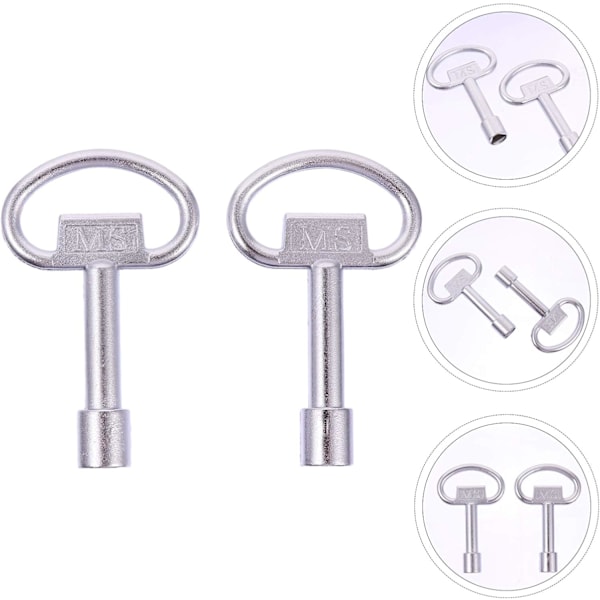Robust Radiatornyckel, Zinklegeringskonstruktion, Multifunktionell För Gas, Hissar, Verktyg, Icke-blekande Silverfinish, Lätt Att Bära Och Använda - Set Om 2