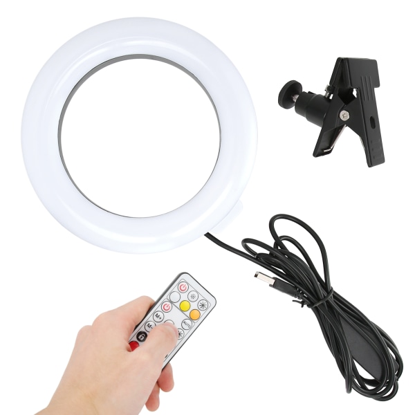 16 cm LED USB Circle Light RGB Ring Fill Light med klämhållare för Selfie Live Makeup