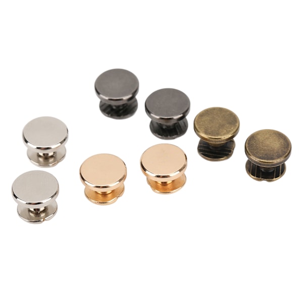 40 stk. DIY-bindeskrue, 4 farger, flatt hode, 9x5 mm, glattere overflater, metall Chicago-skruer for belter, vesker, sko, klær