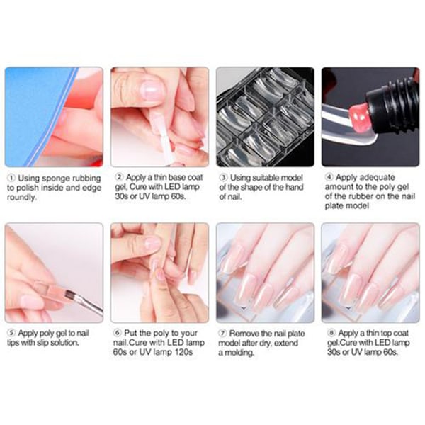 Nagelgel-set Gelnagel-förlängningsset Professionellt gel-set för nagelkonst i salong eller hemma