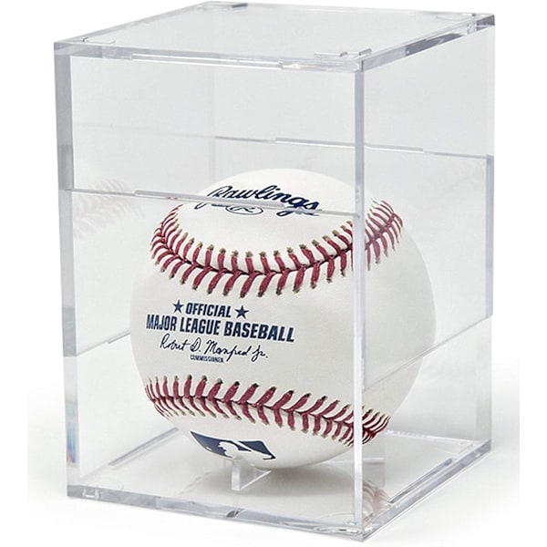 Baseboll Displayfodral, Autografdisplay med enkel tvådelad montering, UV-skyddad akryl kubdesign, handgjord memorabilia display,