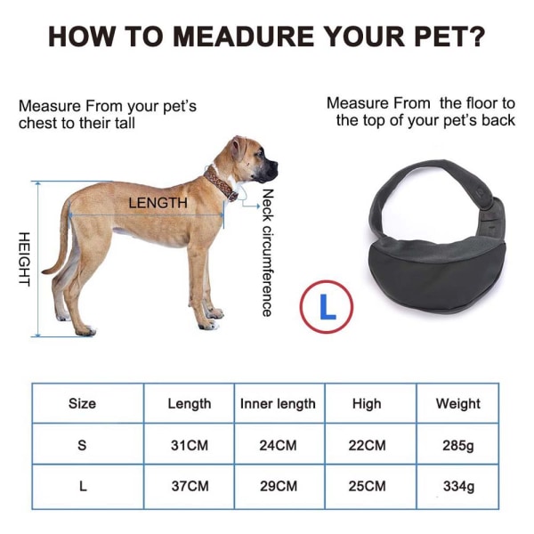 Håndfri bæresele til kæledyrshund og kat - Åndbar mesh - Justerbar hvalpetaske - Rejse sikker bæresele til små hunde og katte