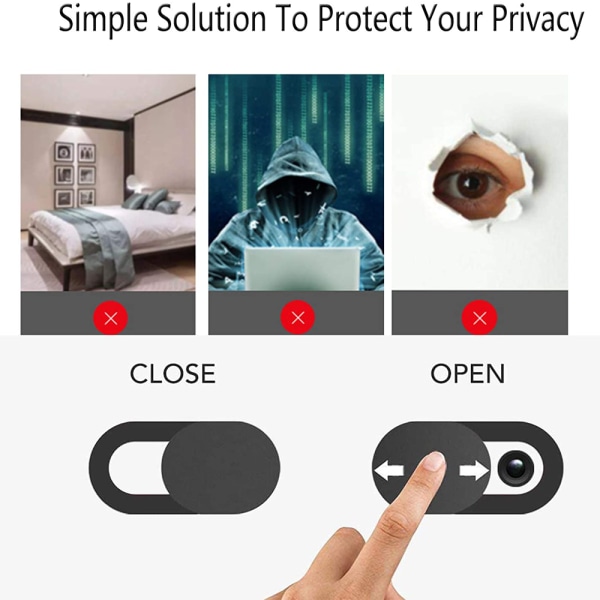 Webkameradeksel Kompatibel med Datamaskin, Bærbar PC, Smarttelefon, Beskyttelsespersonvern Slide Deksel (6-pakning)