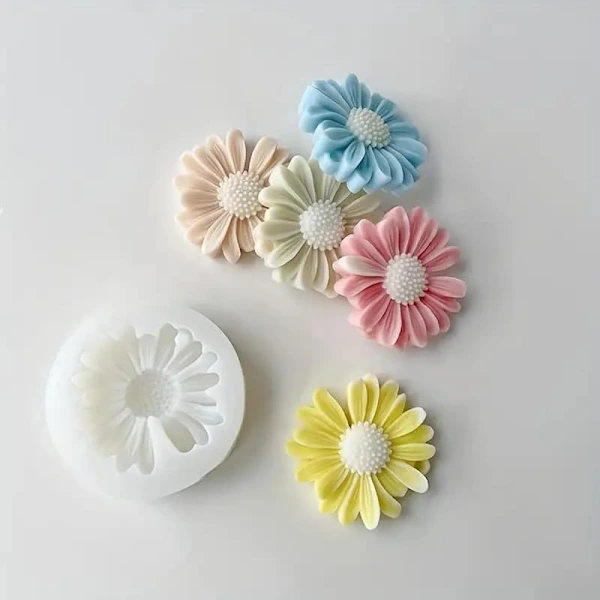 PC Daisy-form for harpikslys blomsterdekorasjon DIY, hvit