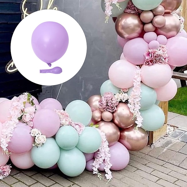 12 tum Macaron Lila Ballonger, Livfull Färg & Säker Miljövänlig Dekor för Födelsedagsfester (40 Stycken)