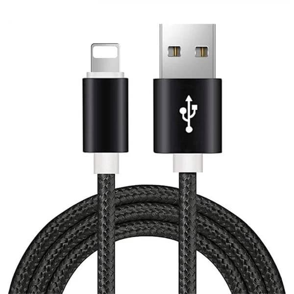2 stk høykvalitets 2 m iPhone-kabel sølv Sølv