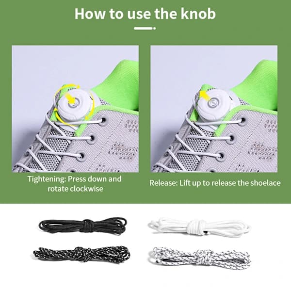 1 par sneakers snørebånd elastiske snørebånd uden binding A